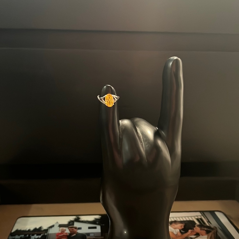 NWOT Hidden Gems Ring | Yellow Gem in Silver Plated Band